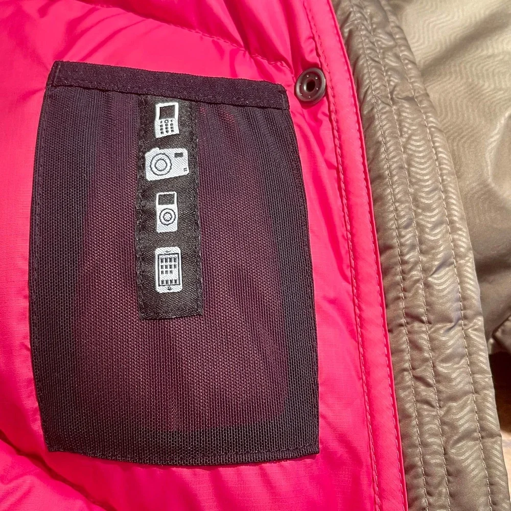 Nike Puffy Down &‎ Feathers Hooded Jacket Womens Sz XL Brown  .01 S-1295
